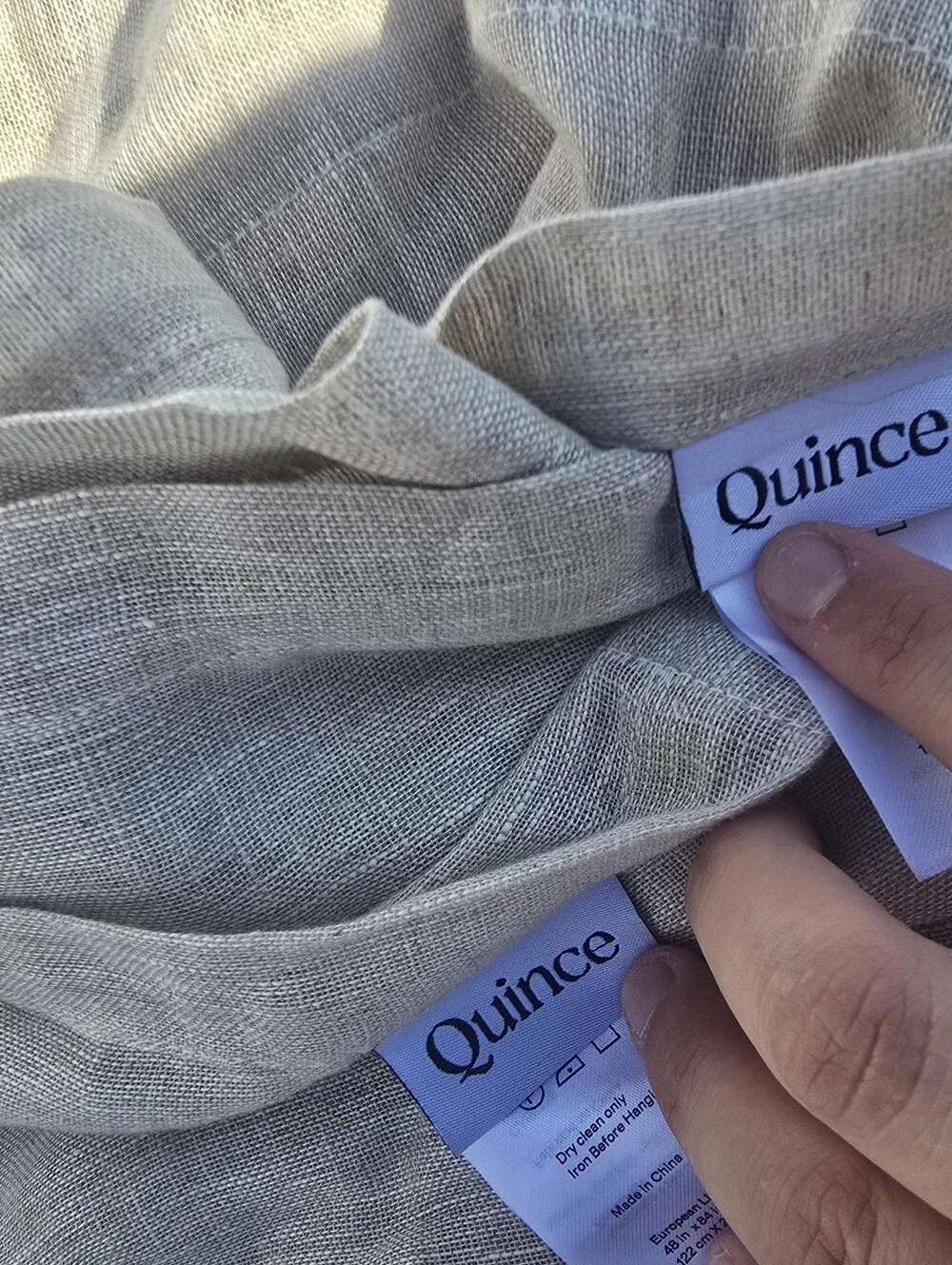 NWOT QUINCE 2 Panels 48x84 FLAX European Linen Curtain light Filtering 48